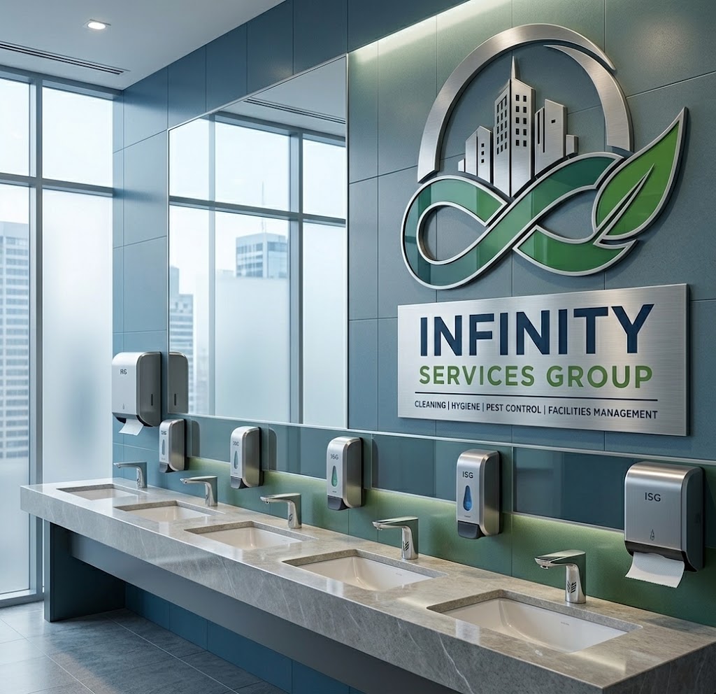 Infinity Services Group technician performing a disinfection protocol